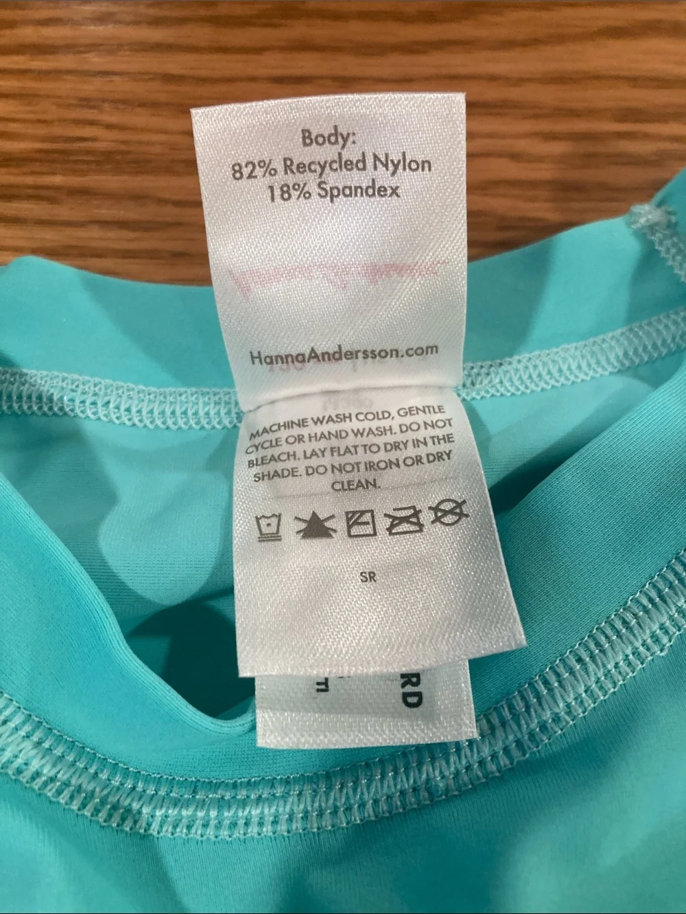 Hanna Andersson Aqua Blue Long-Sleeve Swim Top